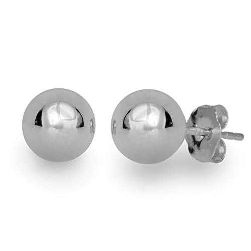 JewelStop 925 Sterling Silver Round Ball Post Stud Earrings - 7 mm
