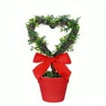 thumbnail image 2 of 8-inch Artificial Heart-shaped Potted Plant, Easter Decorations Simulated Tree, Perfect for Valentines Day Easter Decor Red, 2 of 5