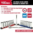 thumbnail image 3 of Hyper Tough 20-Piece 3/8-Inch Drive Ratchet and Deep Socket Set, 3 of 11