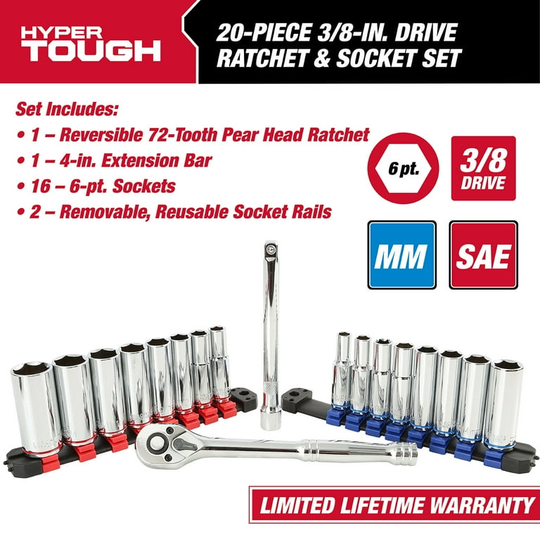 Hyper tough 20 piece socket set deals