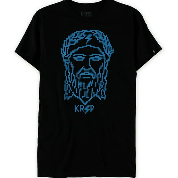 KRSP. Mens 8 Bit Zeus Graphic T-Shirt, Black, Small