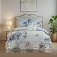 thumbnail image 4 of Madison Park 8 Piece Queen Floral Comforter Set, Cotton Comforter Bed in A Bag with Bedskirt, Spring Blue Floral Comforter Bed Set, Bedding Sets with Tufted Decorative Pillow for Girls, 4 of 8