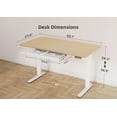 thumbnail image 3 of YDN Standing Desk with Drawers, Height Adjustable Desk 55 x 24 Inch, Electric Sit Stand Home Office, Natural, 3 of 9