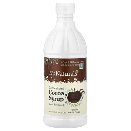 Nunaturals Premium Sweetener Nustevia Cocoa Syrup, 16 Oz