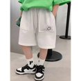 thumbnail image 1 of Nueva gran oferta de pantalones de cinco cuartos holgados bordados para niños de temporada, pantalones informales cómodos para primavera y verano, Fac sonriente para niños, 1 of 5