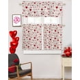 thumbnail image 3 of Valentines 3 Piece Kitchen Curtains Tiers and Valances Set Red Love Heart Window Curtains Set Romantic Decor Rod Pocket Valance for Kitchen Bedroom Living Room Valentines Decor 54 x 24 in, 3 of 6
