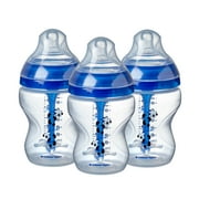 Tommee Tippee Anti-Colic Baby Bottles (9oz, 3 Count) Slow Flow Breast-like Nipple | Blue Pandas