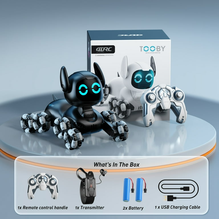Jiakora Robot Dog Toys 8WD Remote Control Stunt RC Car with Light