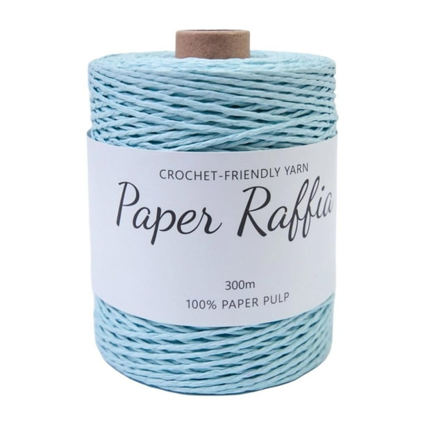 Cinta de papel de rafia, cuerda de papel, regalos, cintas de rafia suaves para hacer tú mismo, manualidades, crochet Azul claro
