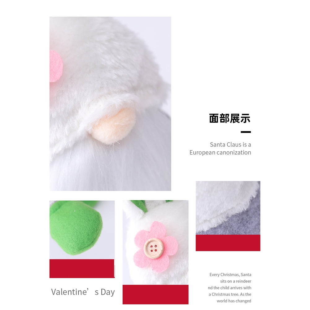 Kepooman 2 Packs Floral Faceless Mr and Mrs Gnome Bunny Doll for Decor Gifts, Multi-color