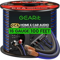 GEARit Pro Series 16AWG Speaker Wire, 16 Gauge Speaker Wire Cable (100 Feet / 30 Meters) Great Use for Home Theater Speakers and Car Speakers, Transparent Black/Blue
