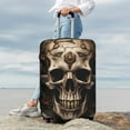 thumbnail image 7 of Hirioo Metal Style Horned Skull for Elasticity Suitcase Cover (No luggage Included) Durable Luggage Protector Fits 18-32 Inch Luggage-Large, 7 of 7