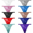 thumbnail image 1 of y Stretch Mélange Micro T Dos Taille Basse Strings Exotiques Variété Motifs Invisibles sous-Vêtements Femmes Taille Régulière & Plus 10 Pcs Ceinture Taille Moyenne, 1 of 1