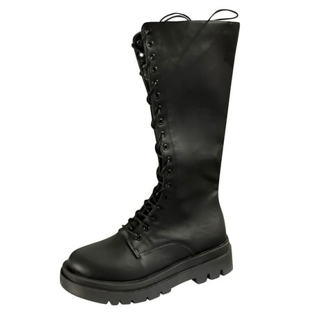 

Cotonie Fashion Women s Shoes Breathable Thick-soled Retro Slip-on Combat Boots
