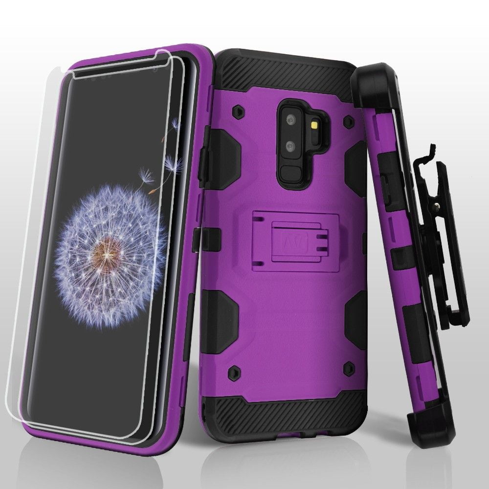 Samsung Galaxy S9 Plus Case, by Insten 3-in-1 Storm Tank Dual Layer [Shock Absorbing] Hybrid ...