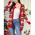 thumbnail image 4 of Ugly Christmas Sweaters for Women Christmas Cardigans Funny Xmas Open Front Button Down Diamond Coats Outwear, 4 of 8