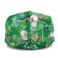 thumbnail image 3 of FUIALDOLG Polyester Flat Cap for Travel Fishing Outdoor, Adjustable Strap Retro Flat Hat, Christmas Snowman Print, 3 of 4