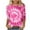 Pink, variant on LYXSSBYX 3/4 Length Sleeve Womens Tops Fashion Women's Comfortable Round-Neck 3/4 Sleeve Print Casual T-shirt Blouse