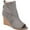 Grey, variant on Journee Womens Sabeena Inside Zip Open Toe Wedge Booties
