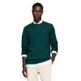 thumbnail image 1 of Jersey Tommy Hilfiger liso con cuello redondo para hombre, color verde ciprés, 1 of 4