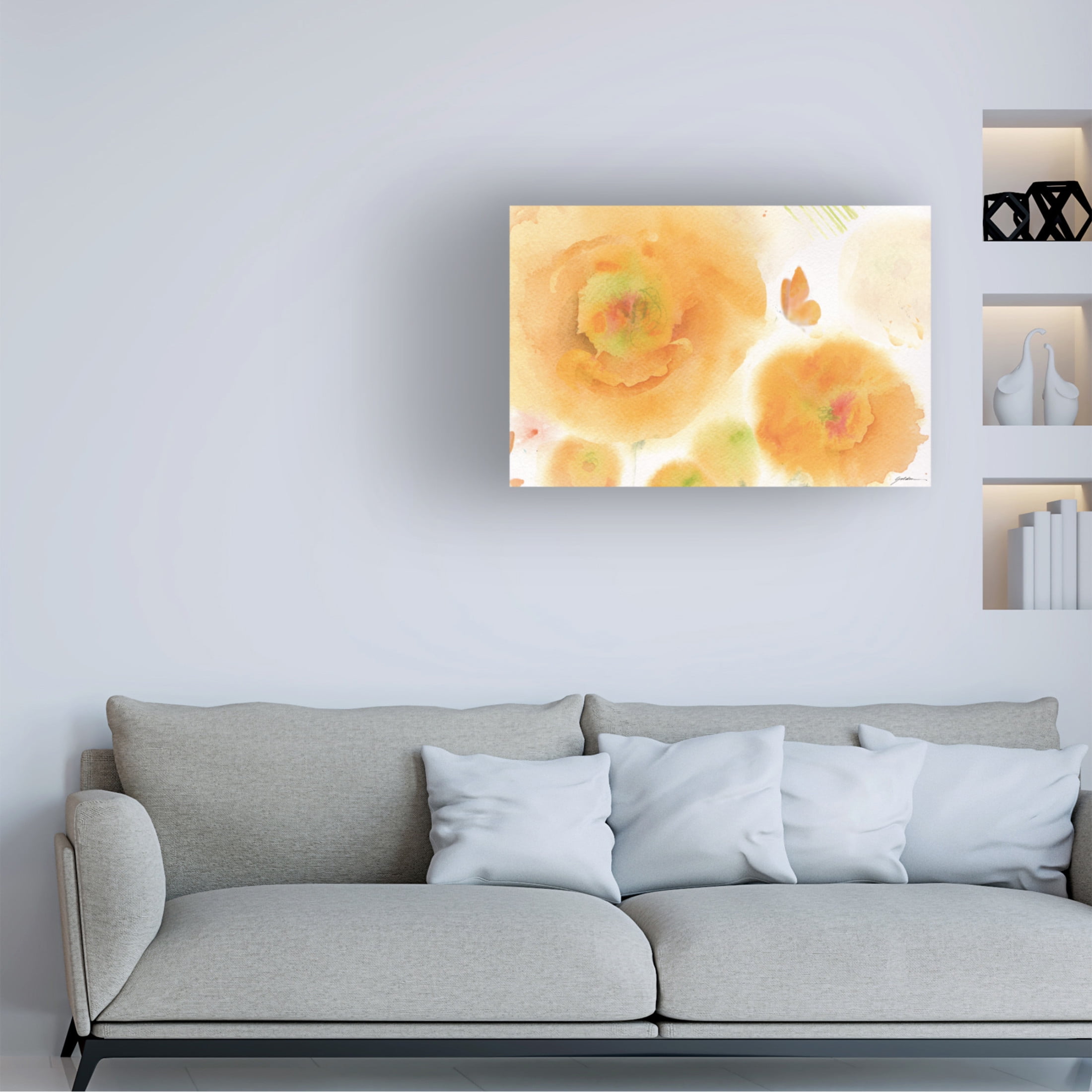 Canvas Wall Art - Sheila Golden 'Peace' Wall Art for Living Room, Bedroom, or Office Décor by Trademark Fine Art - 19 x 12 Inches