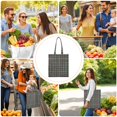 thumbnail image 2 of Moroccan Plaid Canvas Tote Bag Checkered Pattern Vintage Style Geometric Design Rustic Aesthetic Cute Reusable Foldable Shopping Tote, 2 of 6