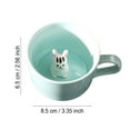 thumbnail image 3 of Cartoon Three Cute Animal Coffee Cup Creative Ceramic Mug With Cover Cute Water Cup, 3 of 6