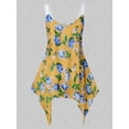 thumbnail image 2 of Más el tamaño de la impresión floral sin mangas Cami conjunto de encaje Rosegal  Camisetas sin mangas de talla grande, 2 of 5