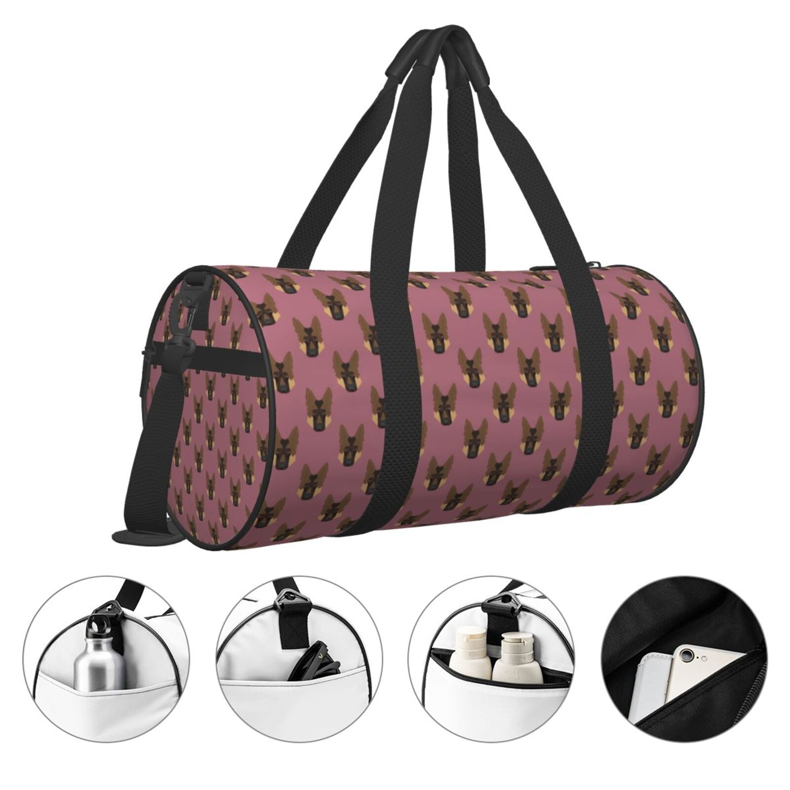 Vsdgher German Shepherd Dog 45L Foldable Duffel Bag, Sports Gym Bag,Overnight Bag, Portable Weekender Bag for Airplanes