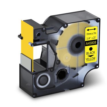 GREENCYCLE 1PK Compatible for DYMO D1 Label Tape 45808 S0720880 19mm 7m Black on Yellow for LabelManager LabelPoint LabelWriter 3M Label Maker