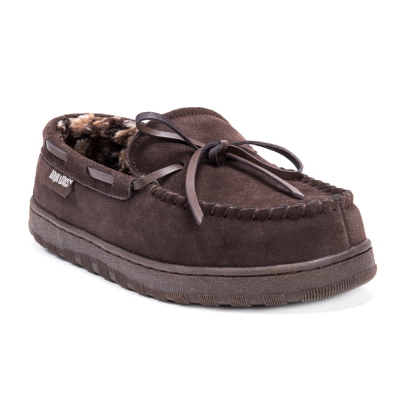 MUK LUKS Men's Paul Printed Berber Suede Moccasin Slippers