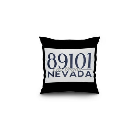 Las Vegas, Nevada - 89101 Zip Code (Blue) - Lantern Press Artwork (16x16 Spun Polyester Pillow, Black