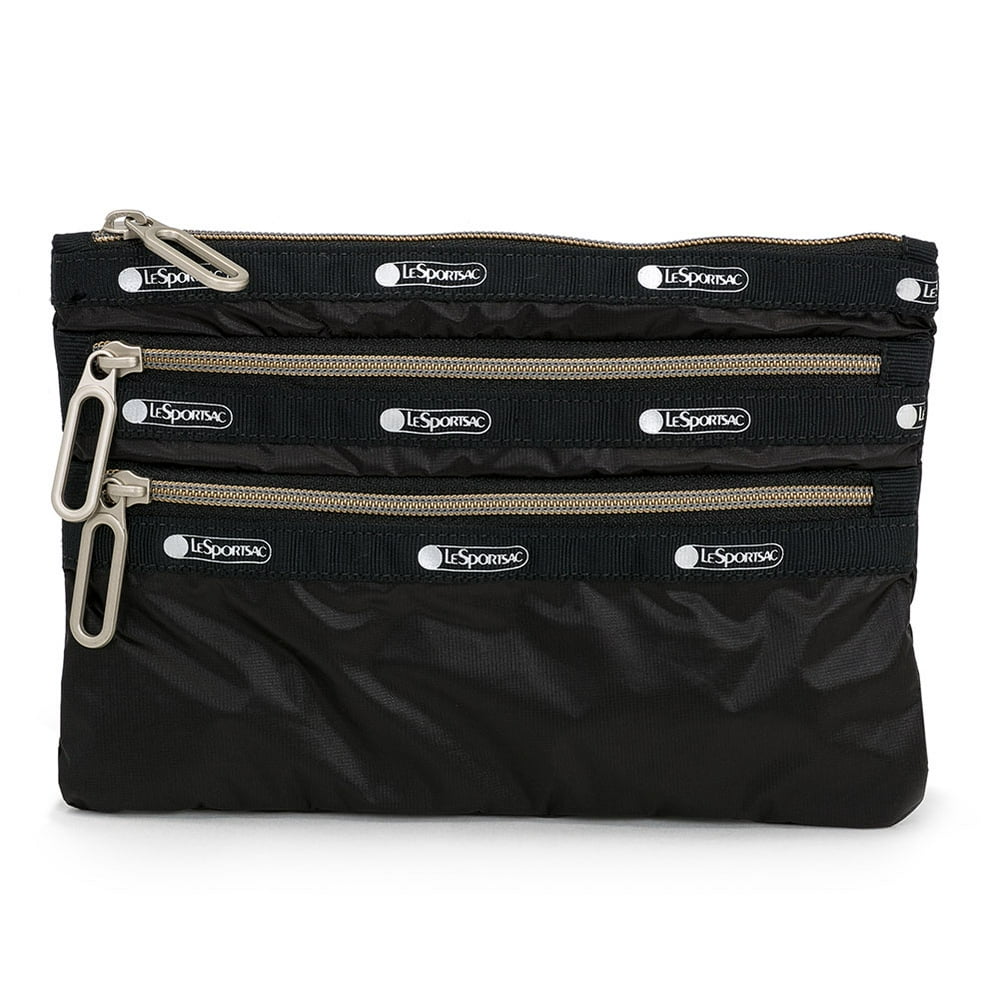 Lesportsac Essential Classic 3 Zip Pouch (True Black)