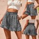 thumbnail image 1 of MKLEKYY Pantalones Cortos Deportivos para Mujer, Informales, Elásticos, de Cintura Alta, con Volantes y Estampado Floral, Cómodos Pantalones Cortos de Playa de Verano con Bolsillo, 1 of 4