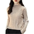 thumbnail image 3 of Sentmoon Knitted Sweater Crew Neck Long Sleeve Oversized Cardigans for Women Solid Color Warm Loose Knitted Fall Jacket for Women Winter Fashion for Weekend Brunch Outfit Brown XL, 3 of 4