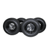 (Set of 4) 20x10.00-10 ATW-020 Turf Tires with 10x7 Fusion Glossy Black Wheels for Golf Carts