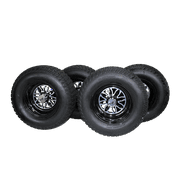 Antego Tire and Wheel (Set of 4) 20x10.00-10 ATW-020 Turf Tires with 10x7 Fusion Glossy Black Wheels for Golf Carts