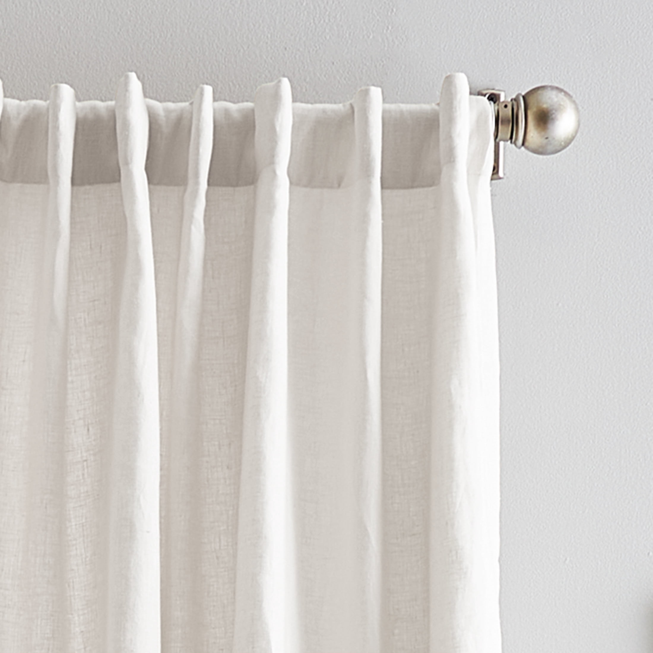 Peri Home 100% Linen 95" Backtab, Lined Linen , Curtain Panel Pair, White, Adult