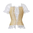 thumbnail image 3 of Grebrafan Corset Gothic Punk Bustier Women Off Shoulder Gold 5XL, 3 of 5