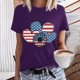 thumbnail image 1 of Fiudx Ofertas de La Semana Blusa de Manga Corta con Estampado de Moda para Mujer, Divertida Camiseta con Cuello Redondo, 1 of 4