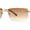 Gold - Brown, variant on Rimless Narrow Rectangle Minimal Simple Dad Sunglasses Black - Silver Mirror