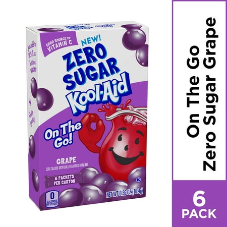 Kool Aid On The Go Grape Sugar Free Powdered Drink Mix 6 ct Packets