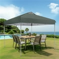 thumbnail image 3 of Summit Living 10 x 10ft Pop up Canopy Tent Straight Legs Instant Canopy for Outside with Wheeled Bag - Gray, 3 of 8