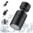 thumbnail image 1 of Aireador de grifo, rotación de 360 ​​grados, aireador de filtro de grifo de cocina ajustable de 2 modos para baño de cocina, rosca hembra de 22 mm, negro, 1 pieza, 1 of 3