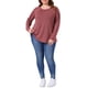 thumbnail image 2 of Blusa de Talla Grande para Mujeres, Camisas de Manga Larga con Cuello Redondo, Tops Tunic de Corte Holgado 2X Rojo, 2 of 6