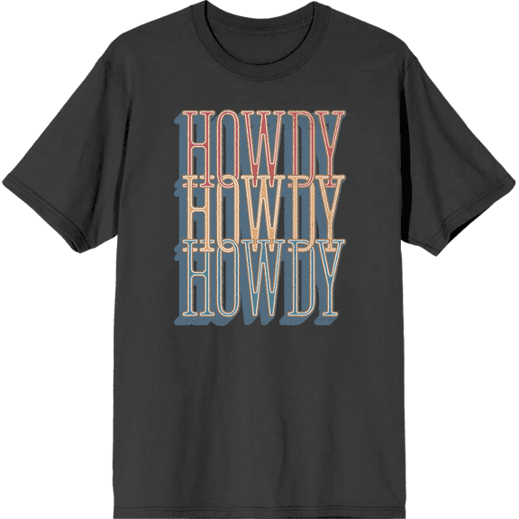 Western Howdy Adult Short Sleeve Tee-XS-Charcoal