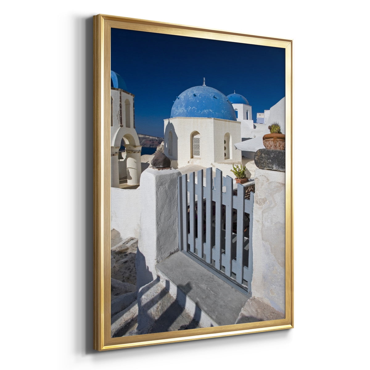 Santorini Sidewalk Premium Framed Print - Ready to Hang