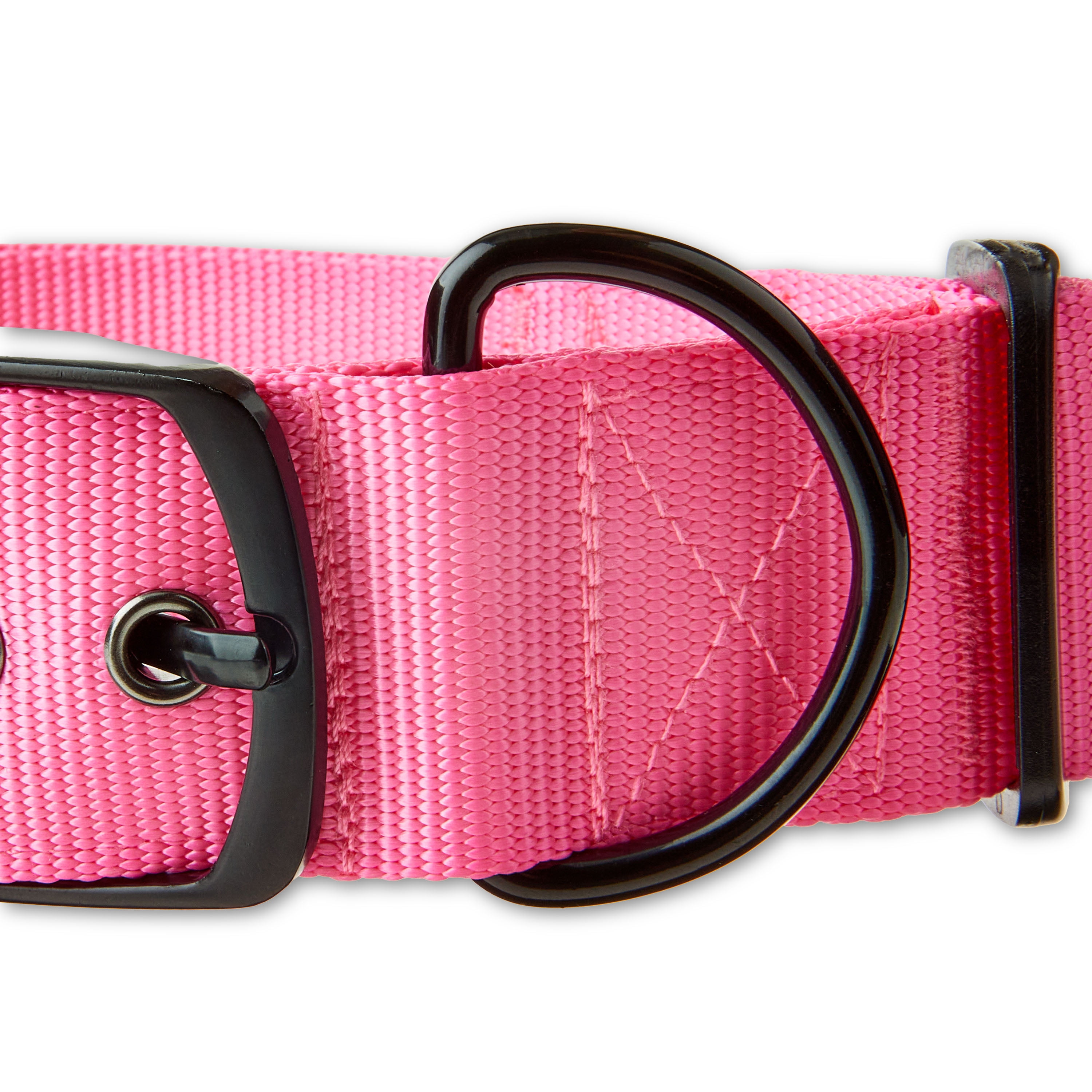 Vibrant Life Diagonal Stripe Extra Wide Adjustable Reflective Collar for Dogs, Pink & Gray, Large