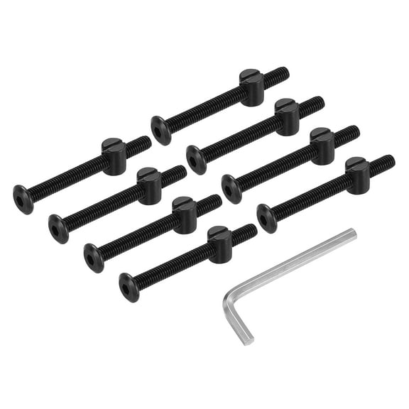 Uxcell Furniture Bolt Nut Set, 8 Pcs M6 x 60 mm Flat Head Hex Socket Cap Screws Bolts