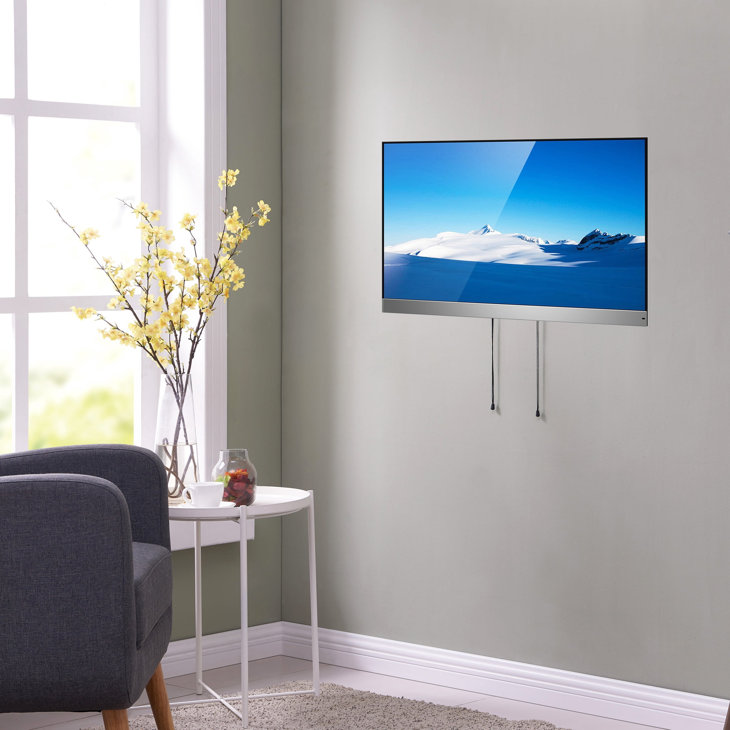 onn. Self-Locking Fixed TV Mount, Black, 17"-42”, 55 lbs